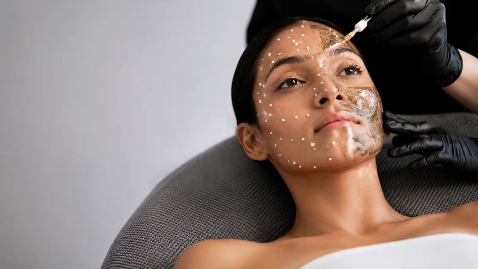 The Dr Esthé cream applied while the client reclines